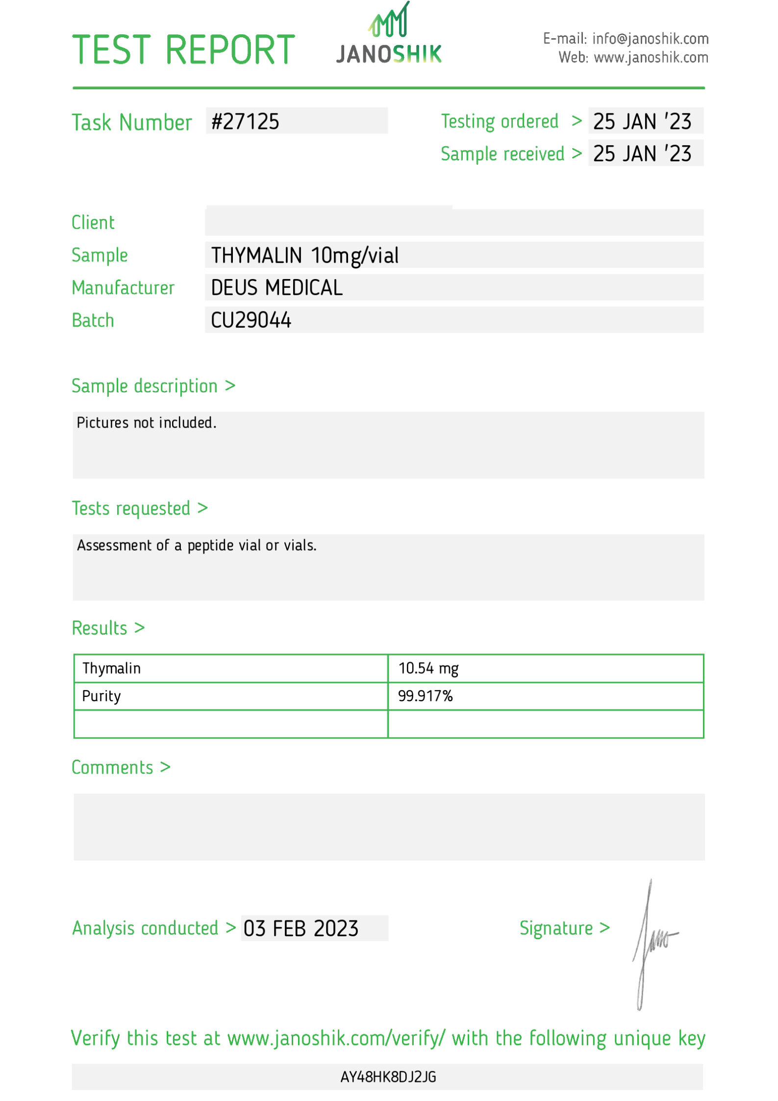PEPTIDE THYMALINE EN FLACON – Image 2