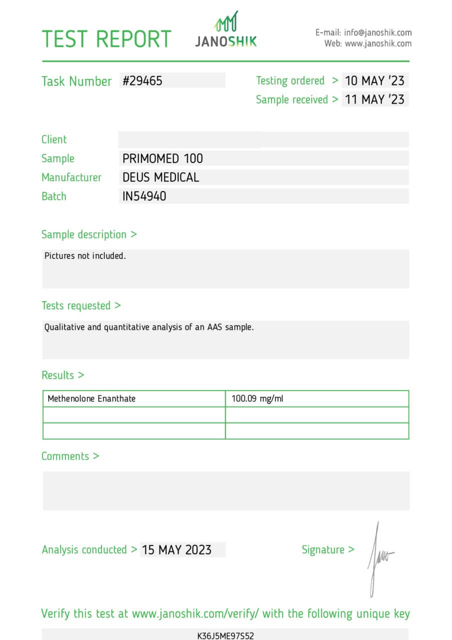PRIMOMED 100 STÉROÏDE INJECTABLE EN AMPOULES – Image 3